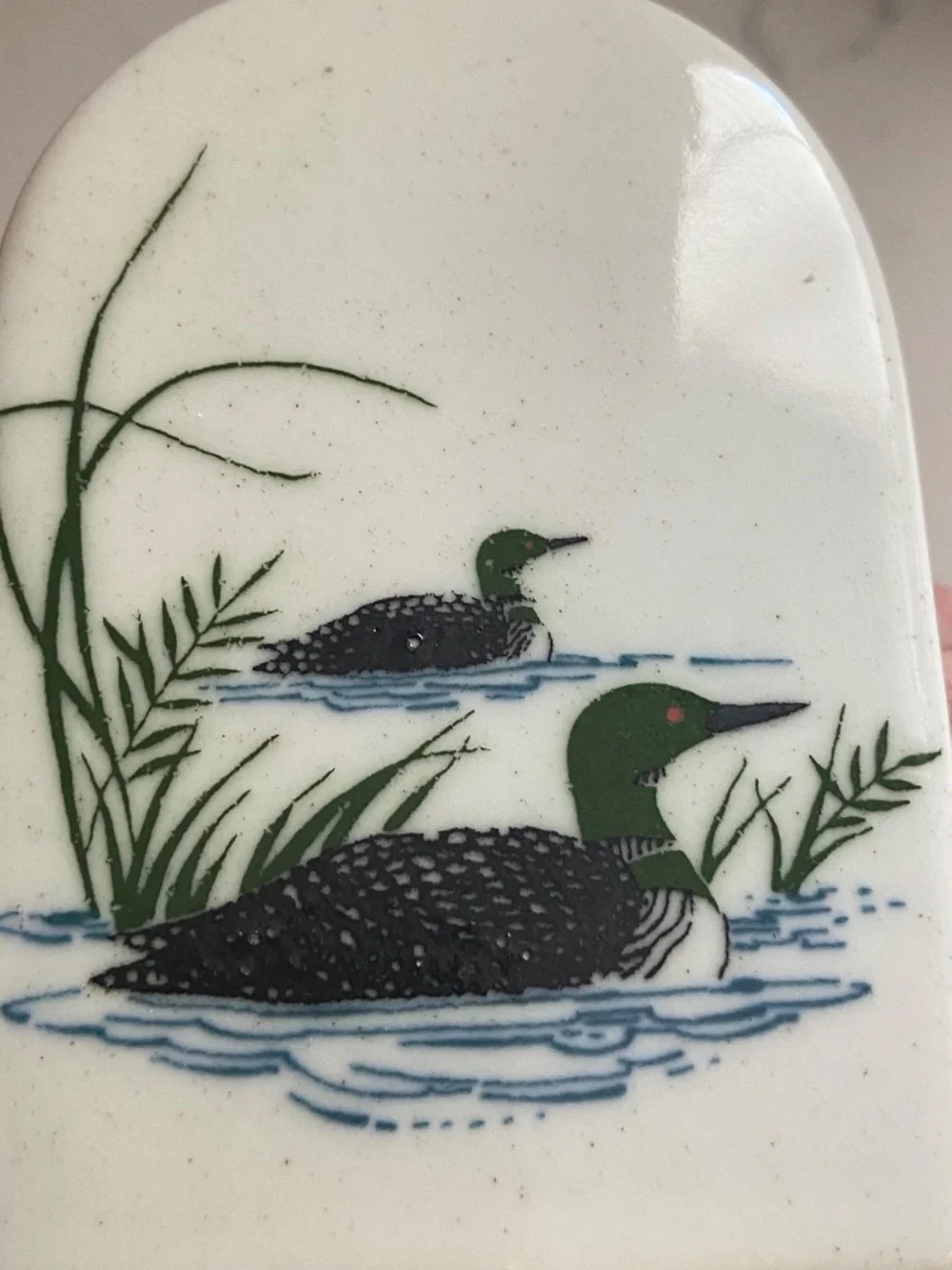 Vintage Ceramic Loon Napkin Holder Cabin Lodge Lake House Decor